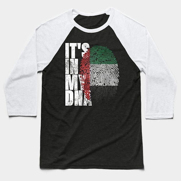 It's In My DNA United Arab Emirates T-Shirt Arabic Flag Gift Baseball T-Shirt by Smoothbeats